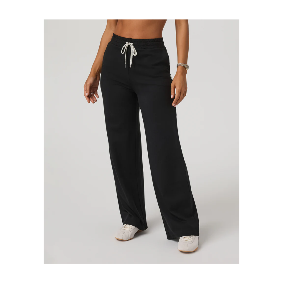 Vuori Women's Halo Essential Wideleg Pant Black Heather