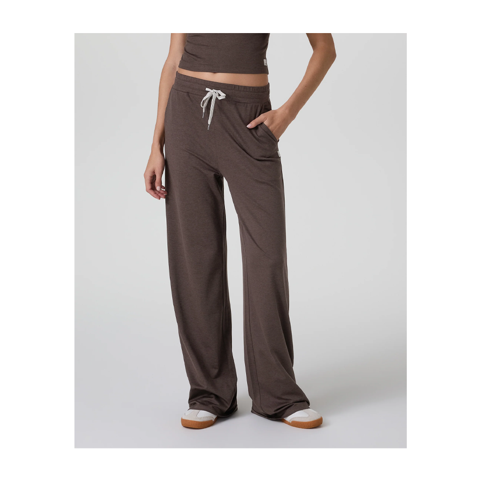 Vuori Women's Halo Essential Wideleg Pant Java Heather