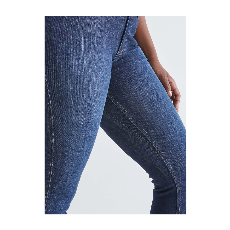 DUER Women's Performance Denim Mid Rise Slim Straight Dark Stone