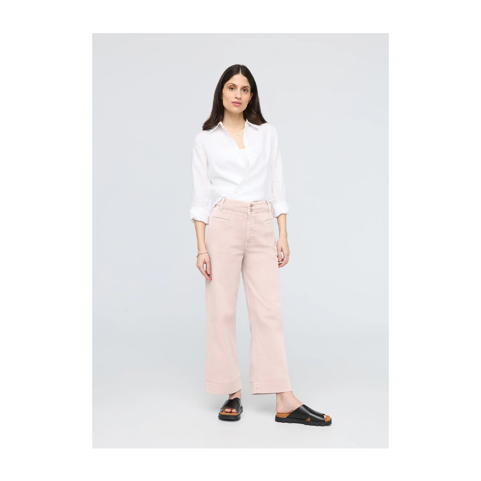 DUER Women's LuxTwill High Rise Trouser Soft Rose