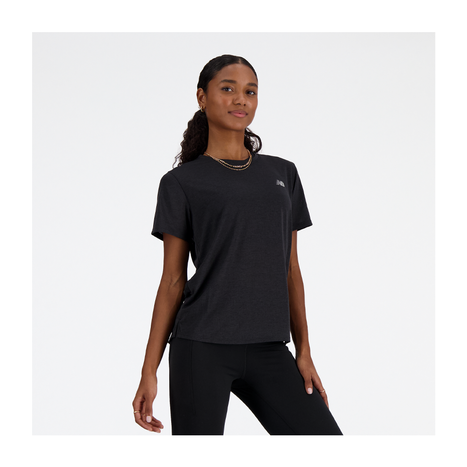 New Balance Women's Athletics T-Shirt Black Heather
