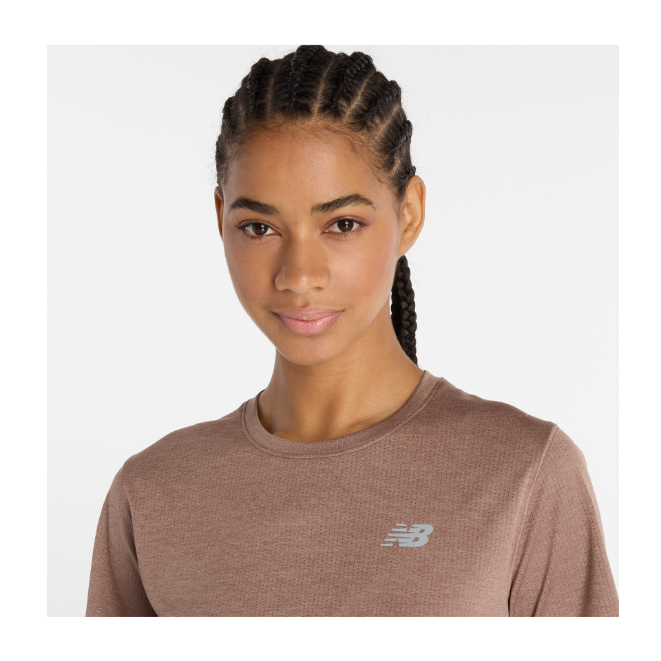 New Balance Women's Athletics T-Shirt Earth Shadow Heather