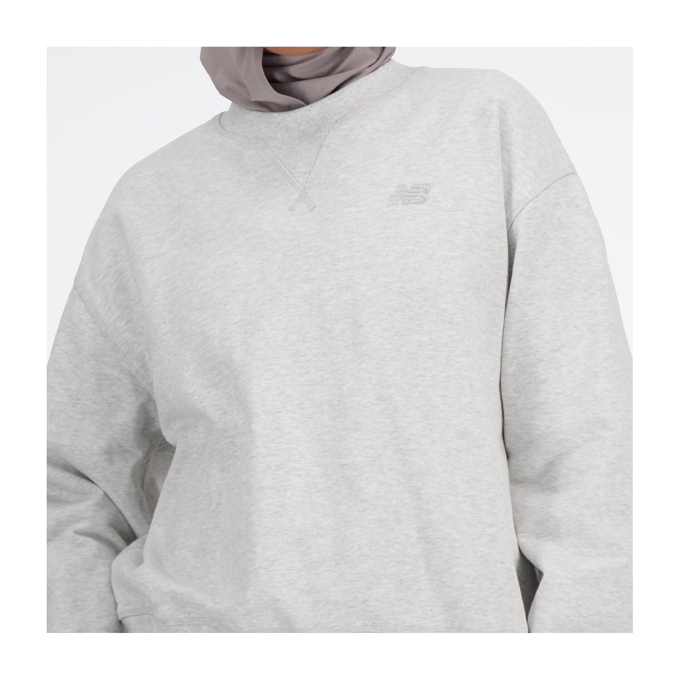 New Balance Women's Athletics French Terry Crew Ash Heather