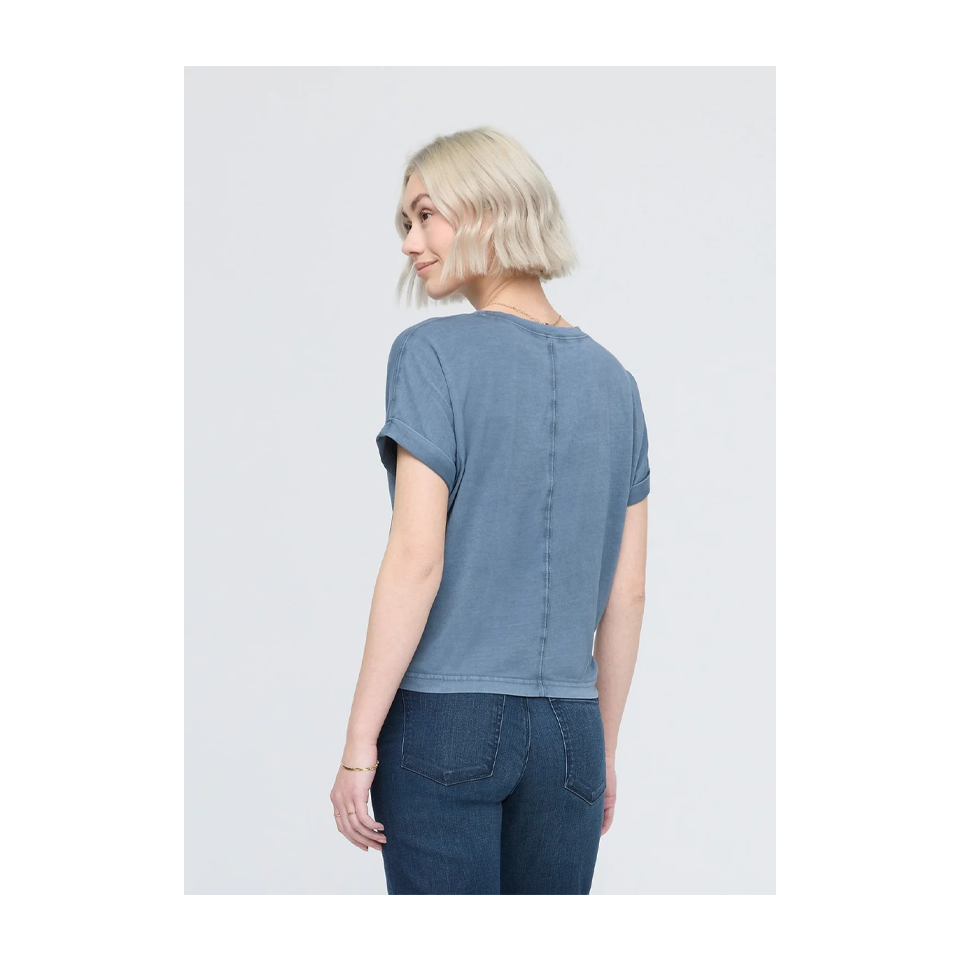 DUER Women's PurePima Vintage Dolman Tee Washed Stone Blue