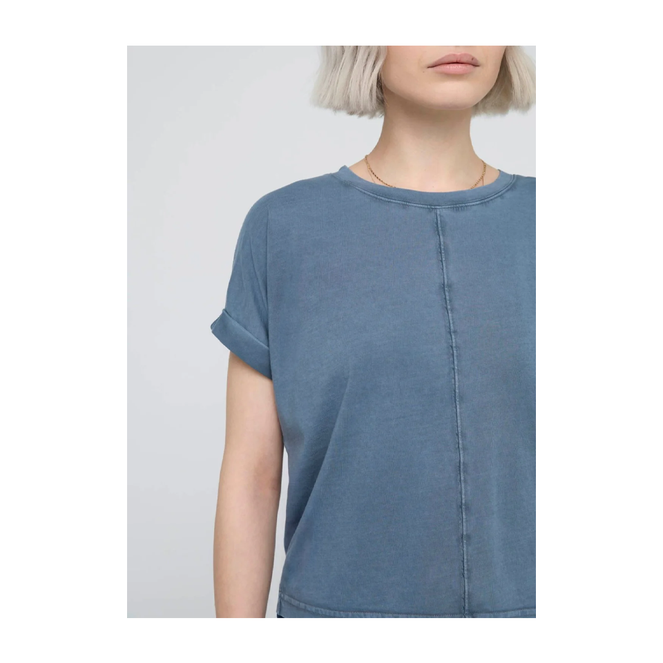 DUER Women's PurePima Vintage Dolman Tee Washed Stone Blue