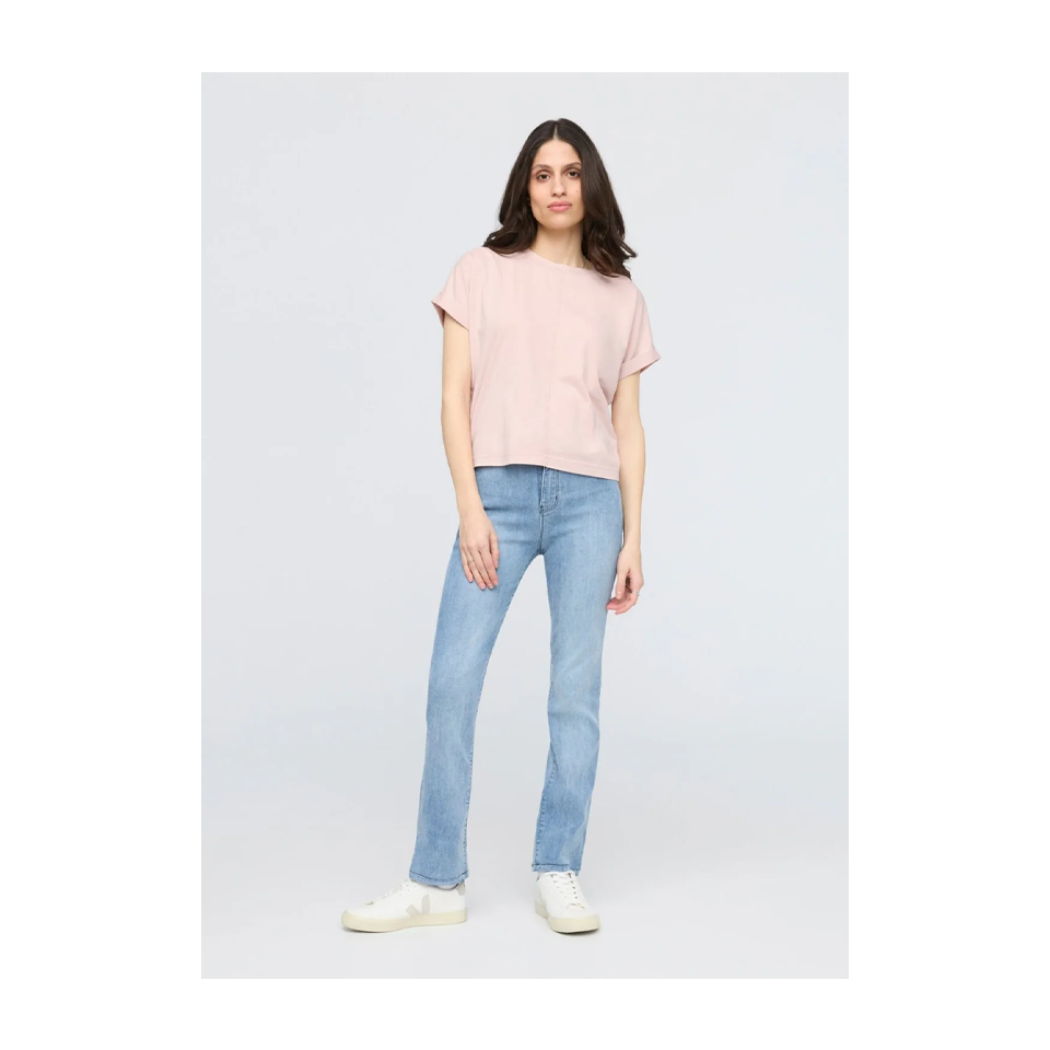 DUER Women's PurePima Vintage Dolman Tee Washed Soft Rose
