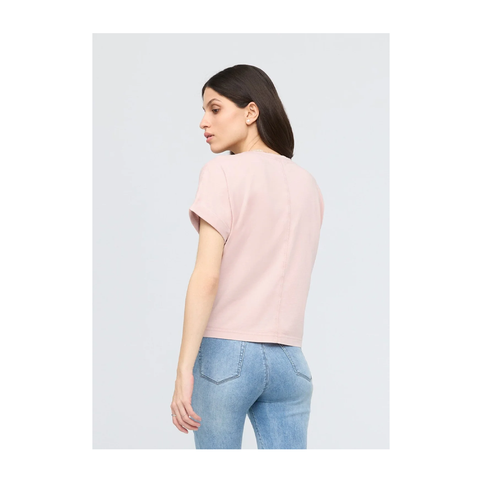 DUER Women's PurePima Vintage Dolman Tee Washed Soft Rose