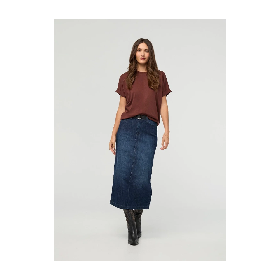 DUER Women's PurePima Dolman Tee Chestnut