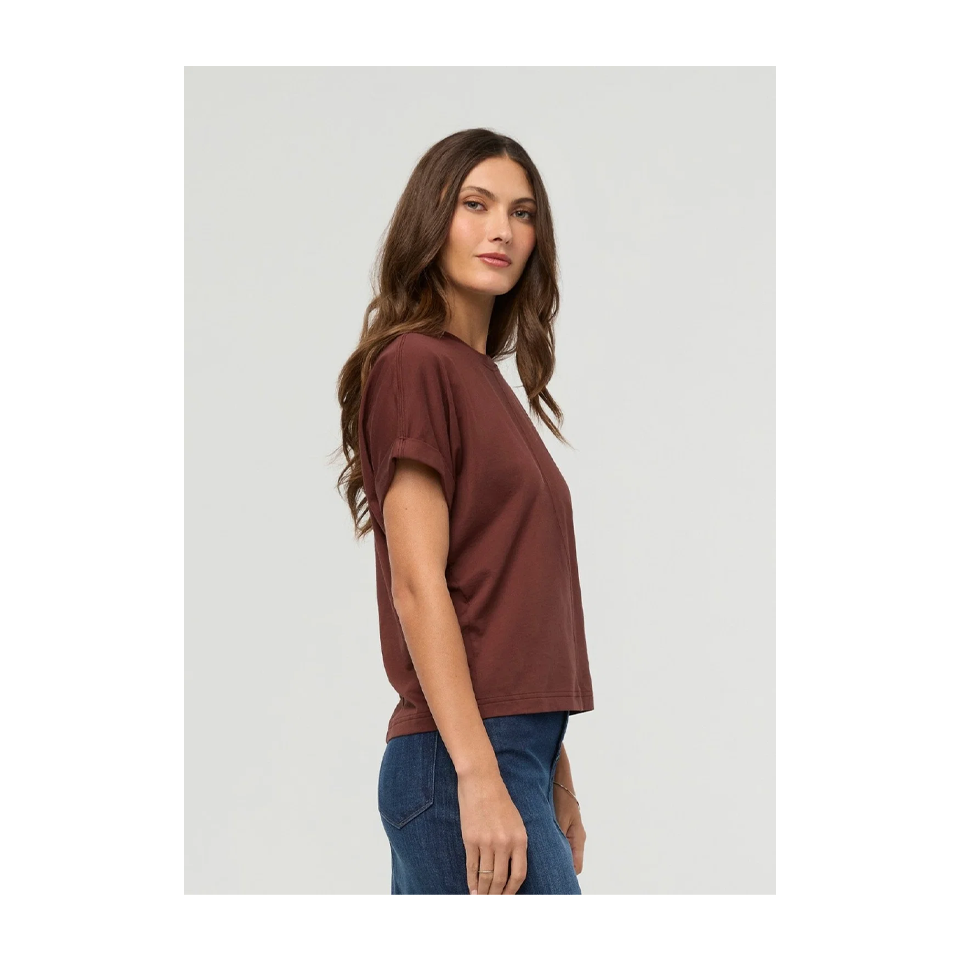 DUER Women's PurePima Dolman Tee Chestnut
