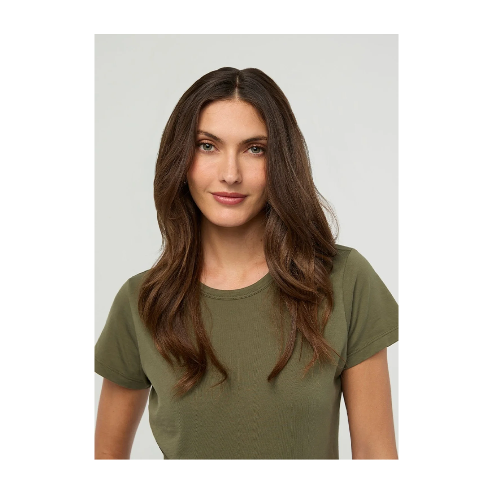 DUER Women's PurePima Slim Crew Kelp