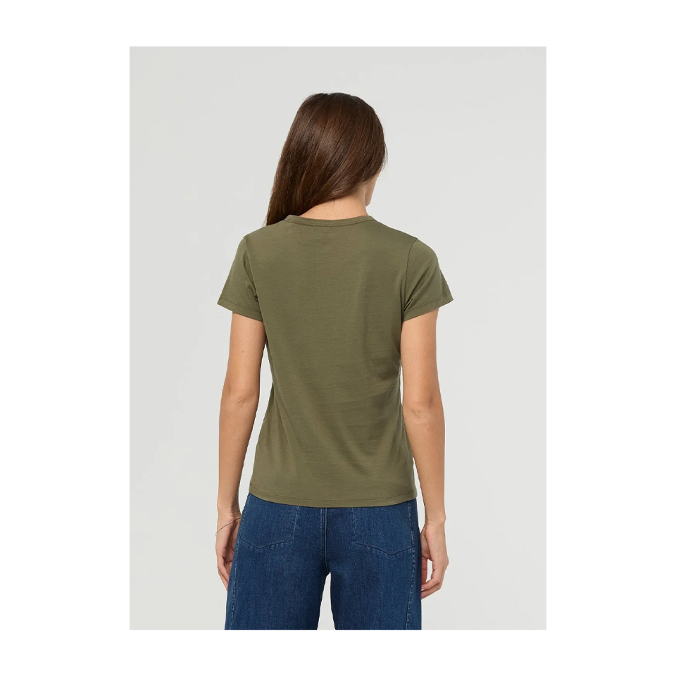 DUER Women's PurePima Slim Crew Kelp
