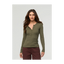 DUER Women's Ribbed Pima Long Sleeve Henley Kelp