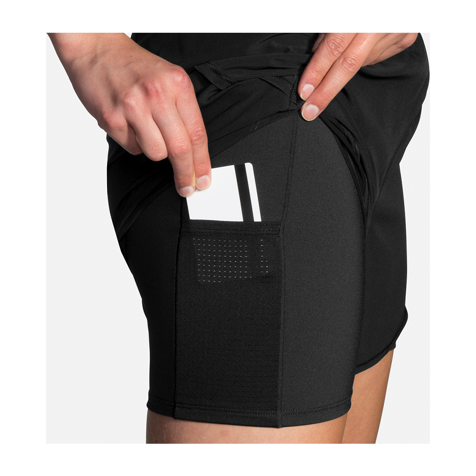 Brooks Women's Chaser 5" 2-in-1 Short Black