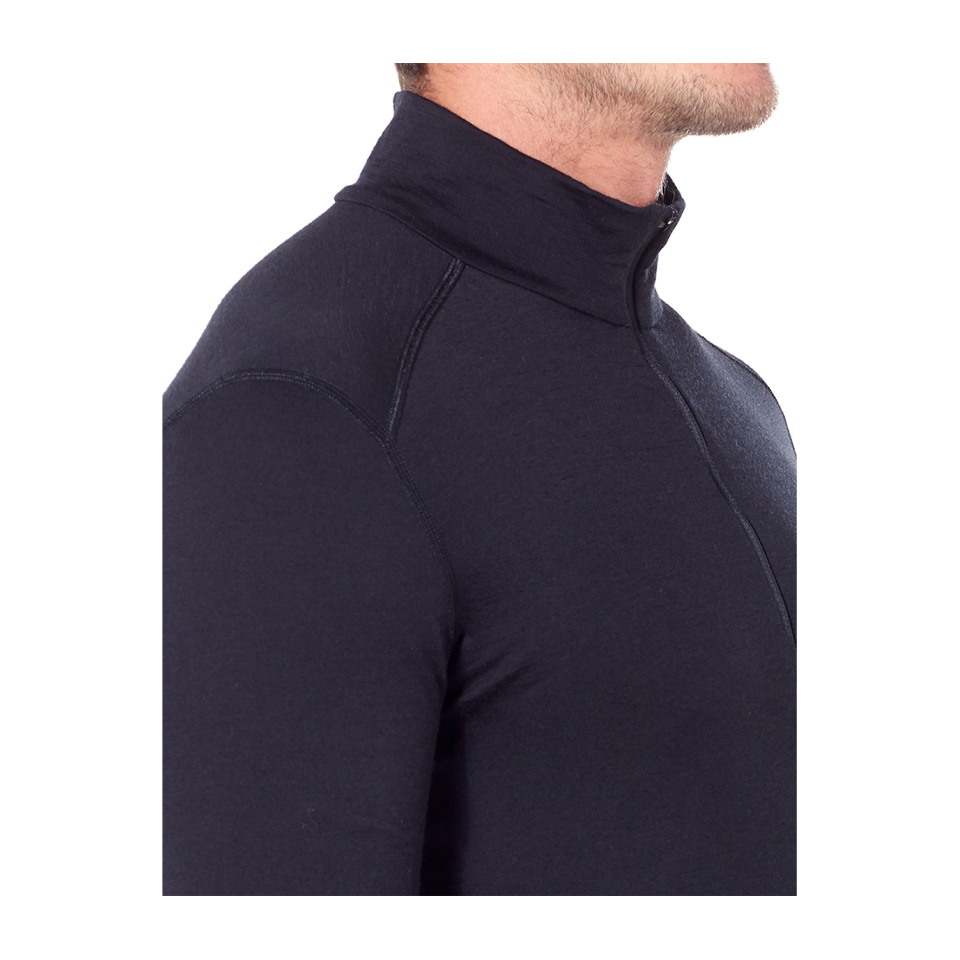 Icebreaker Men's Merino 200 Oasis Long Sleeve Half Zip Thermal Top Black