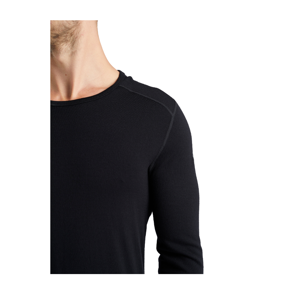 Icebreaker Men's Merino 260 Tech Long Sleeve Crewe Thermal Top Black