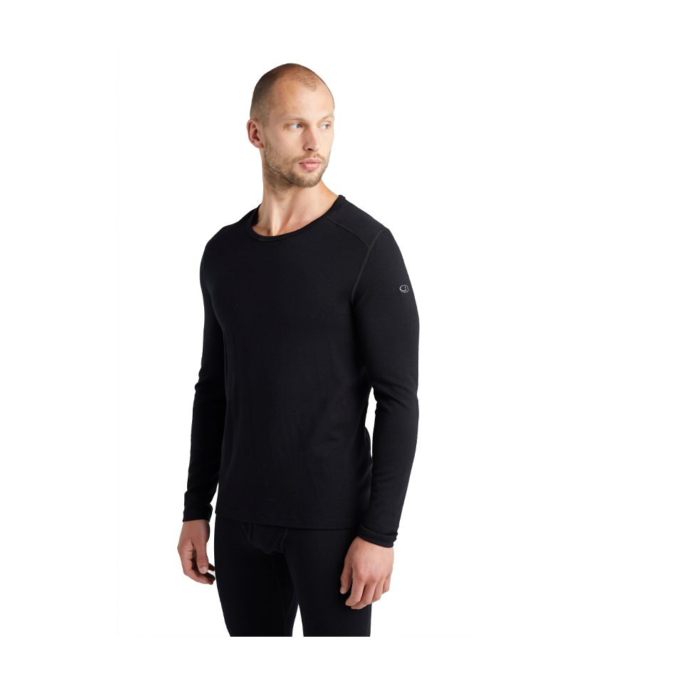 Icebreaker Men's Merino 260 Tech Long Sleeve Crewe Thermal Top Black
