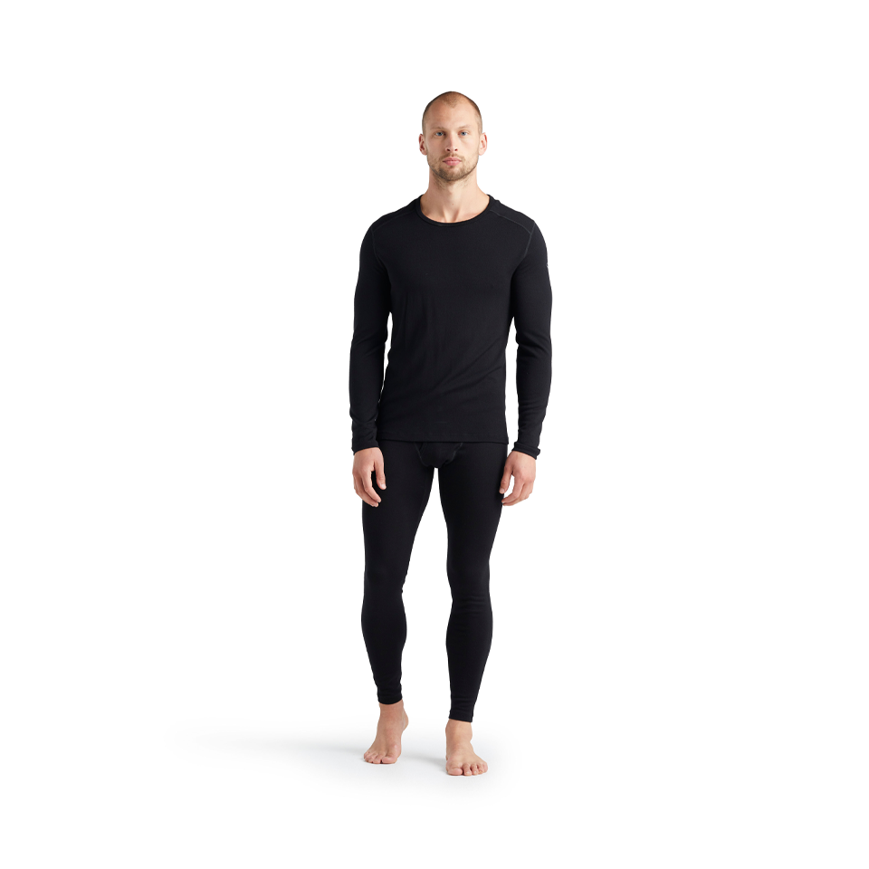 Icebreaker Men's Merino 260 Tech Long Sleeve Crewe Thermal Top Black