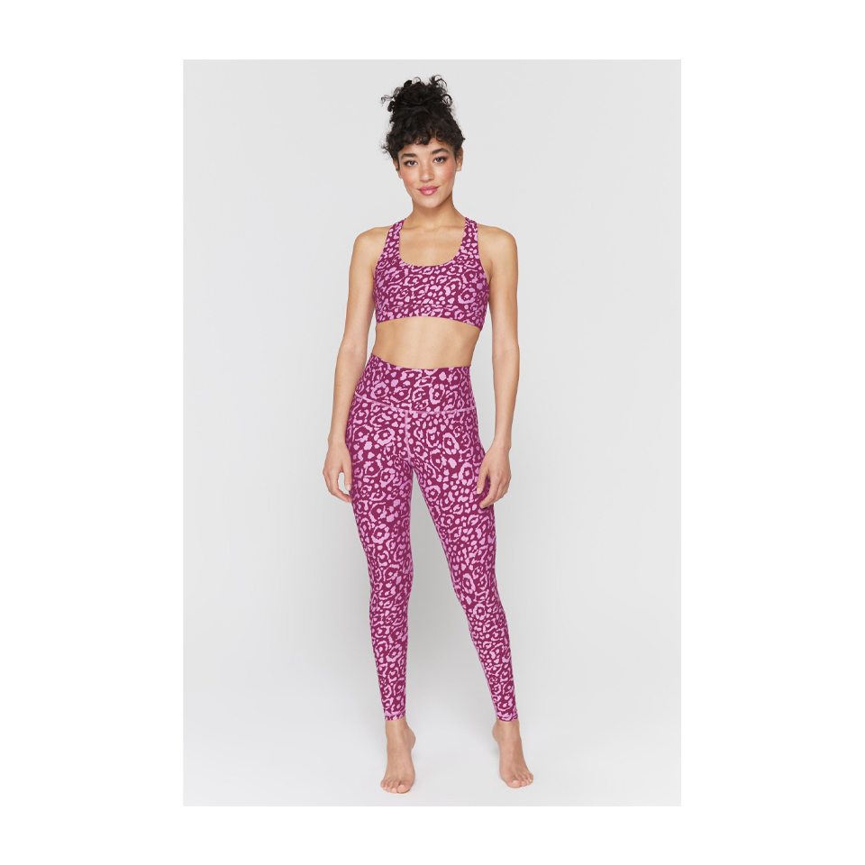 Spiritual Gangster Women's Intent Eco Jersey High Waist Legging Wildcat Print