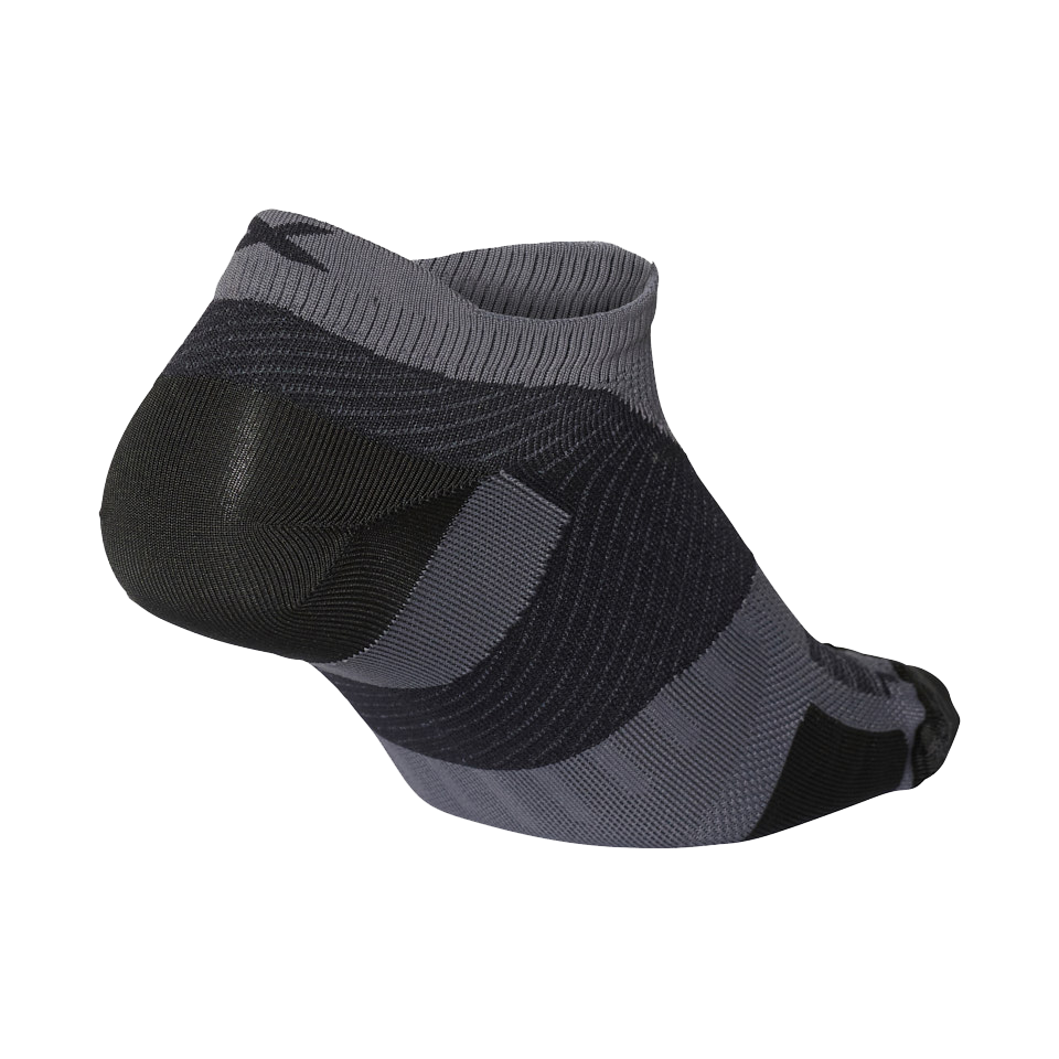 2XU Vectr Ultralight No Show Compression Sock Titanium/Black