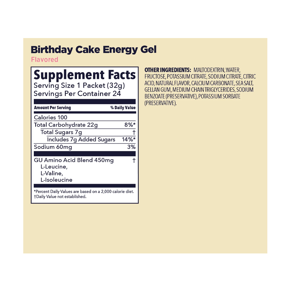 GU Energy Original Energy Gel Birthday Cake