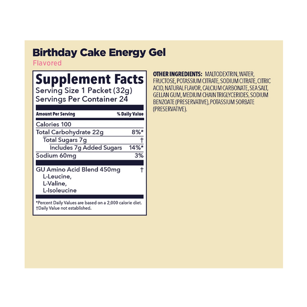 GU Energy Original Energy Gel Birthday Cake