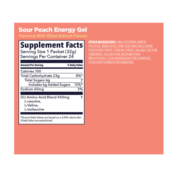 GU Energy Original Energy Gel Sour Peach