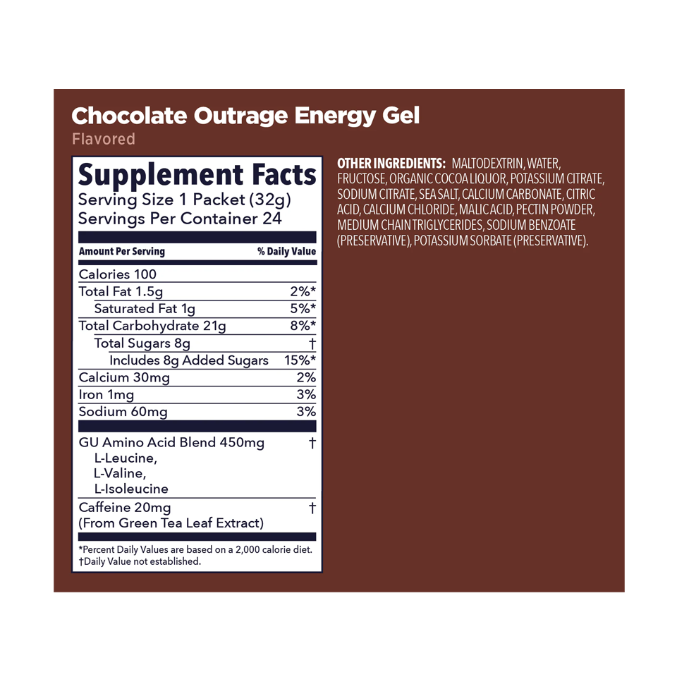 GU Energy Original Energy Gel Chocolate Outrage