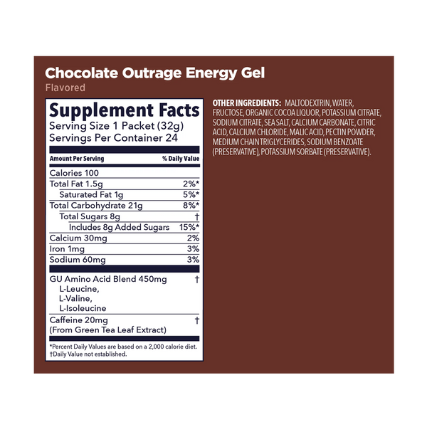 GU Energy Original Energy Gel Chocolate Outrage