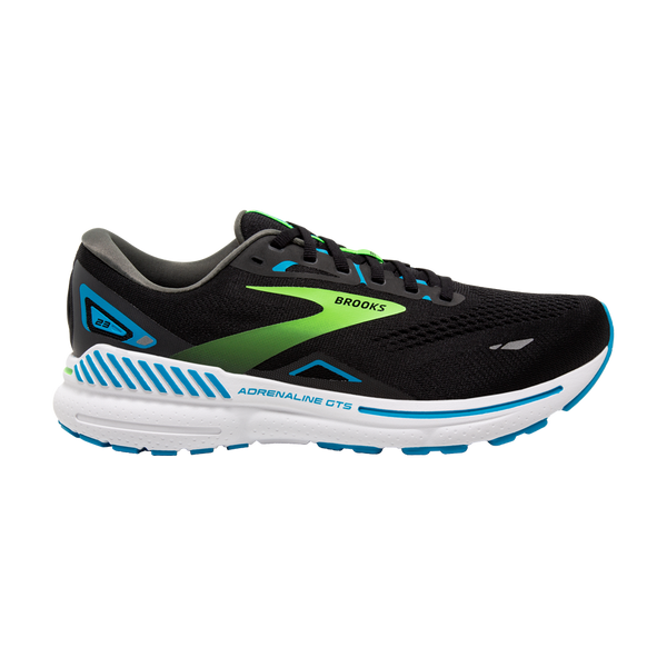 Brooks Men's Adrenaline GTS 23 D Width Black/Hawaiian Ocean/Green