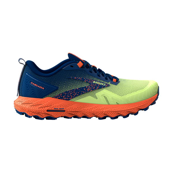 Brooks Men's Cascadia 17 Sharp Green/Navy/Firecracker