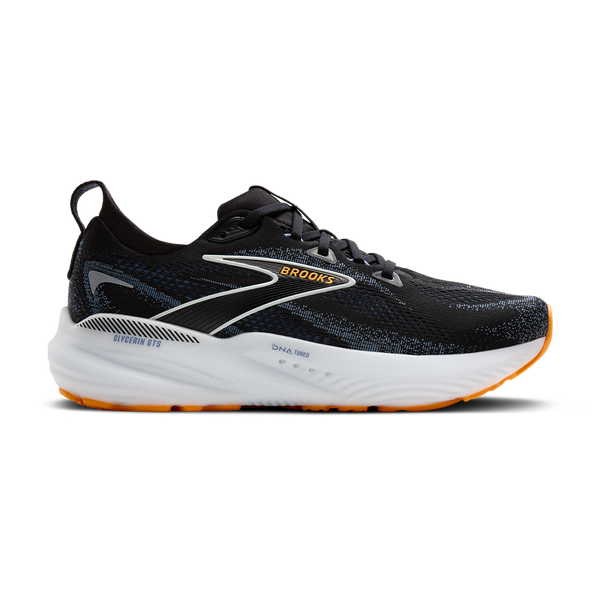 Brooks Men's Glycerin GTS 22 D Width Black/Country Blue/Orange Pop