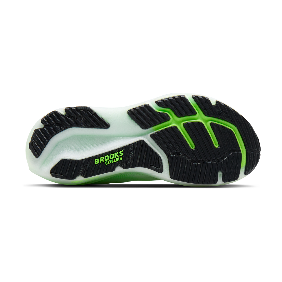 Brooks Men's Glycerin 23 D Width White/Phantom/Green Gecko