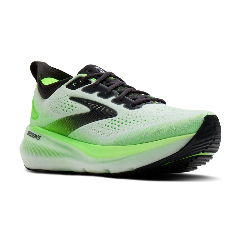 Brooks Men's Glycerin 23 D Width White/Phantom/Green Gecko