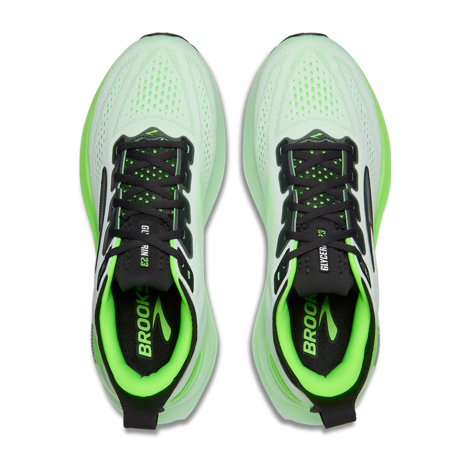 Brooks Men's Glycerin 23 D Width White/Phantom/Green Gecko