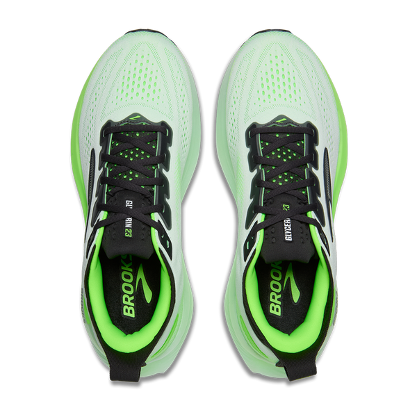Brooks Men's Glycerin 23 D Width White/Phantom/Green Gecko