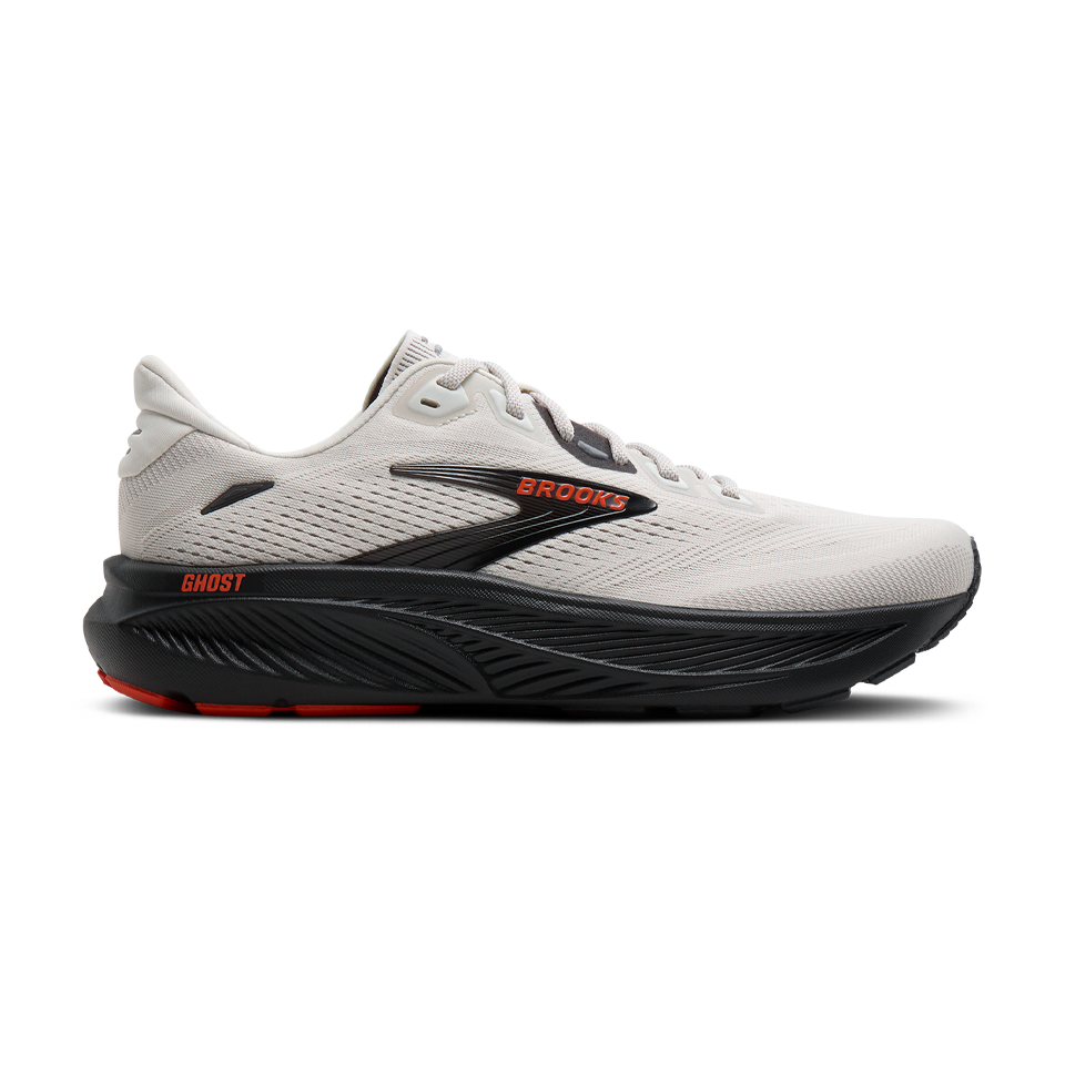 Brooks Men's Ghost 18 D Width Coconut/Pearl/Tigerlily Main image