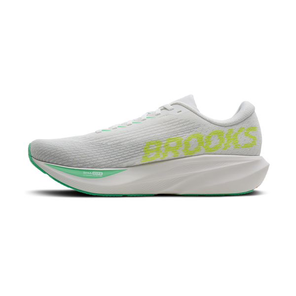 Brooks Men's Ghost Amp White/Paradise Green/Nightlife