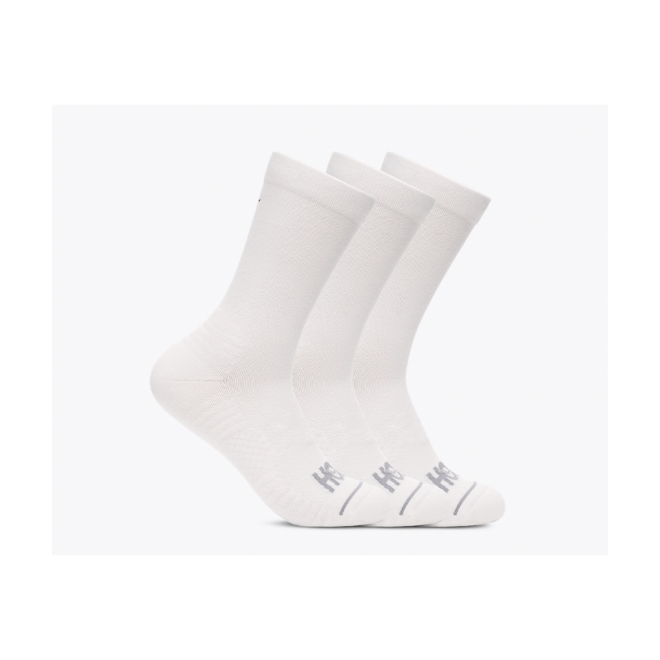 HOKA Crew Run Sock 3-Pack White/White/White