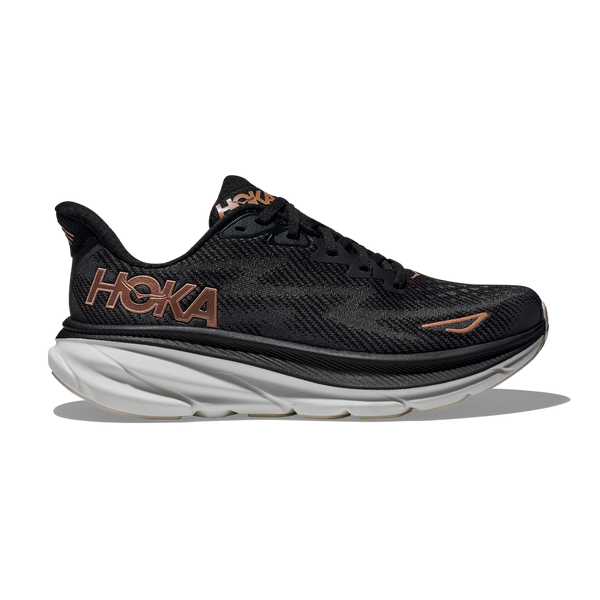 HOKA Women's Clifton 9 Black/Rose Gold