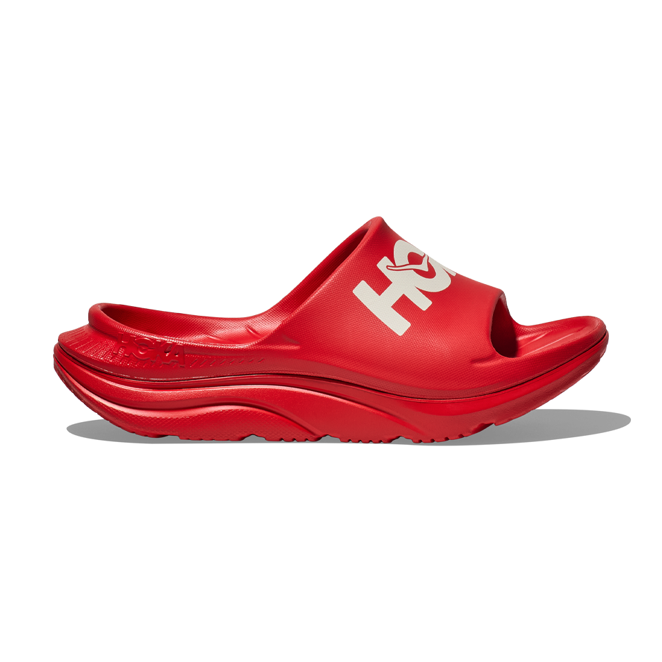 HOKA All Gender Ora Athletic Slide Vermillion/White