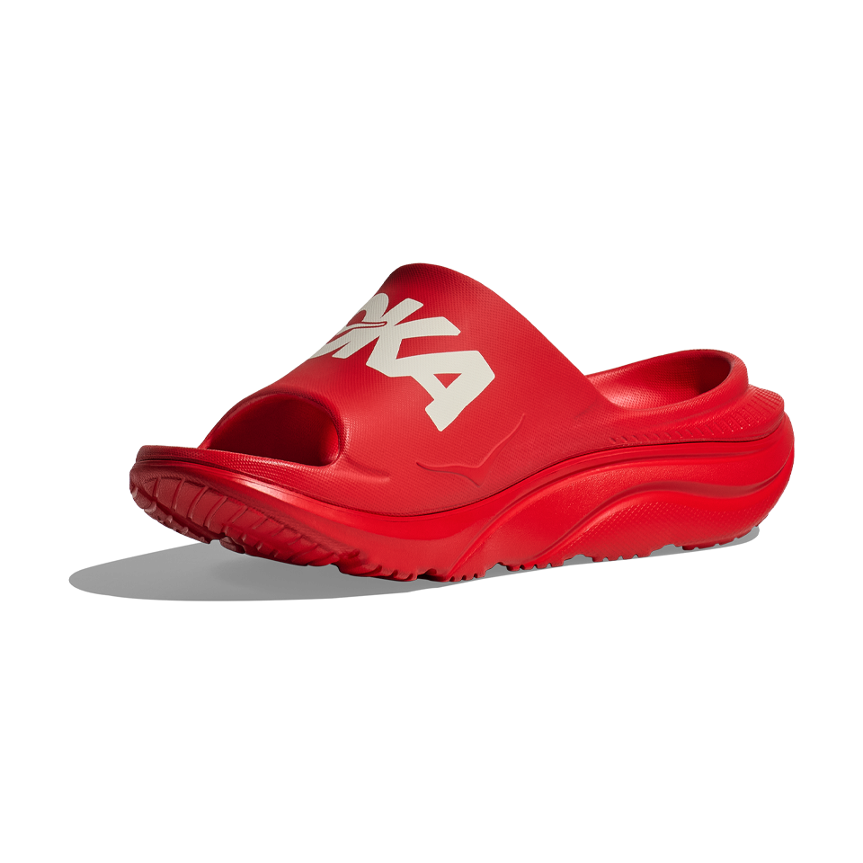 HOKA All Gender Ora Athletic Slide Vermillion/White
