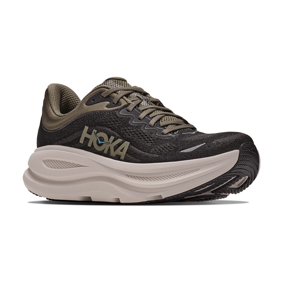 HOKA Men's Bondi 9 Black/River Rock Grey Secondary image