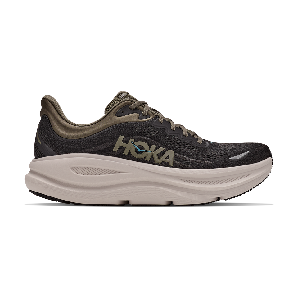 HOKA Men's Bondi 9 Wide Black/River Rock Grey