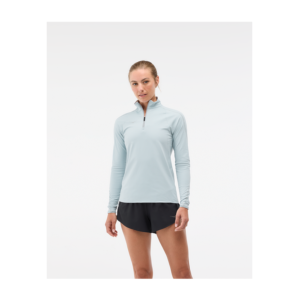 HOKA Women's GlideTech Quarter Zip Mineral Blue Main image