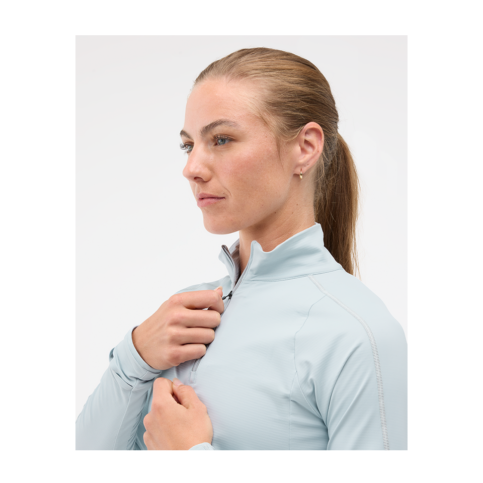 HOKA Women's GlideTech Quarter Zip Mineral Blue