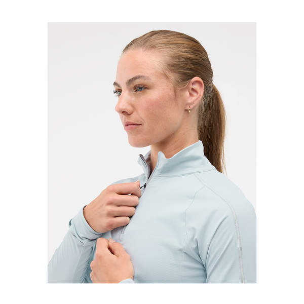HOKA Women's GlideTech Quarter Zip Mineral Blue