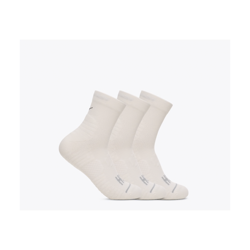 HOKA Quarter Run Sock 3-Pack White/White/White