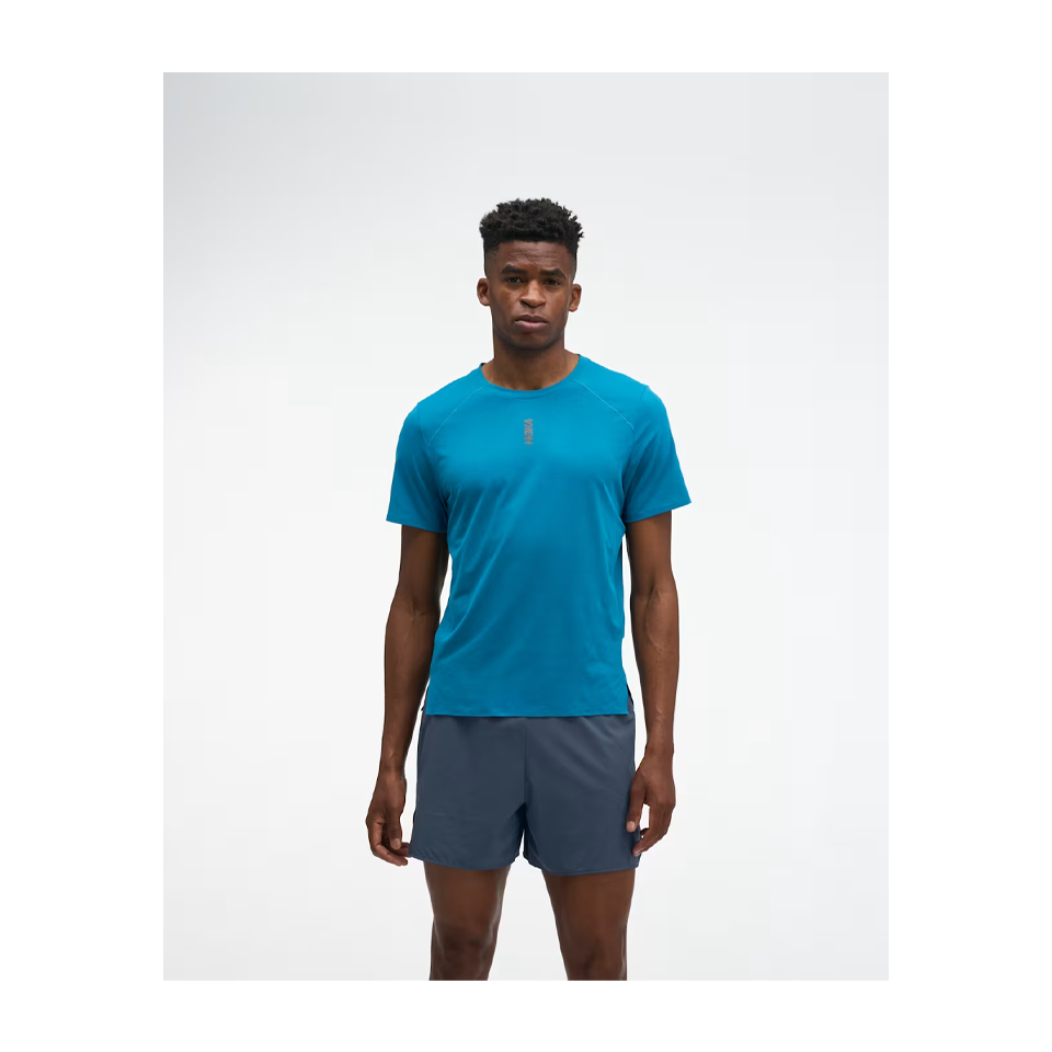 HOKA Men's EveryRun Short Sleeve Night Glow Blue Main image
