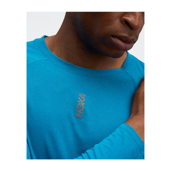HOKA Men's EveryRun Long Sleeve Night Glow Blue