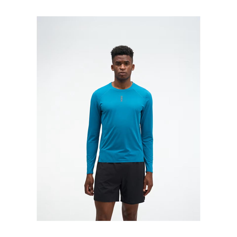 HOKA Men's EveryRun Long Sleeve Night Glow Blue